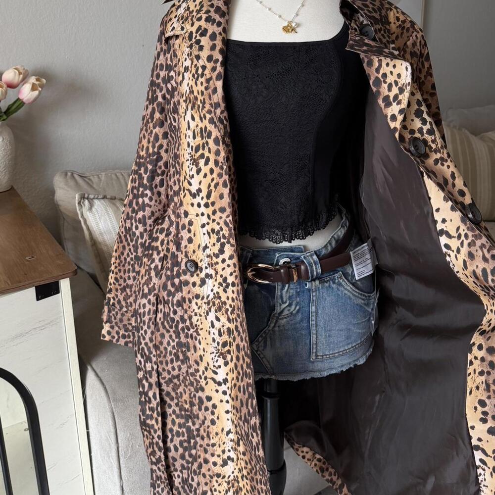 Leopard Print Trench Coat (Ellabee Basic) - image 2